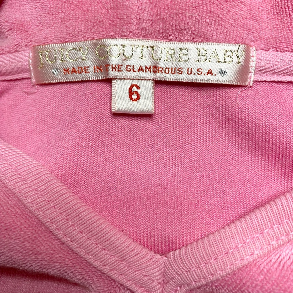 Juicy Couture Pink Hooded Terry Coverup Size 6 - Picture 3 of 5